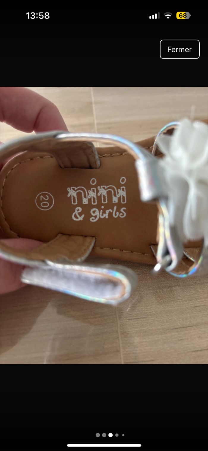 👶 Sandales fille taille 20 – marque Nini & Girls 🌸✨ - photo numéro 2