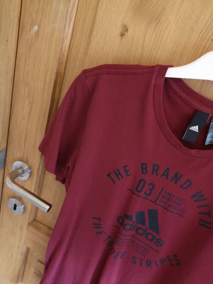 T-shirt Adidas en bordeaux imprimé noir S - photo numéro 4