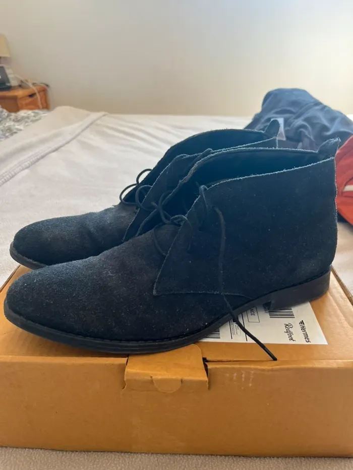 Chaussures en daim noir boots homme 43