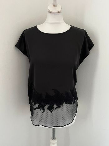 Blouse noire et dentelle The Kooples S