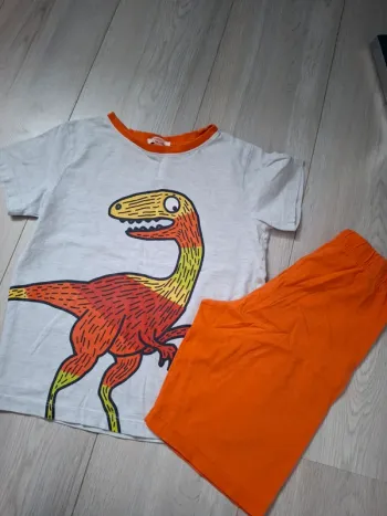 Pyjama gris orange DPAM 8 ans dino