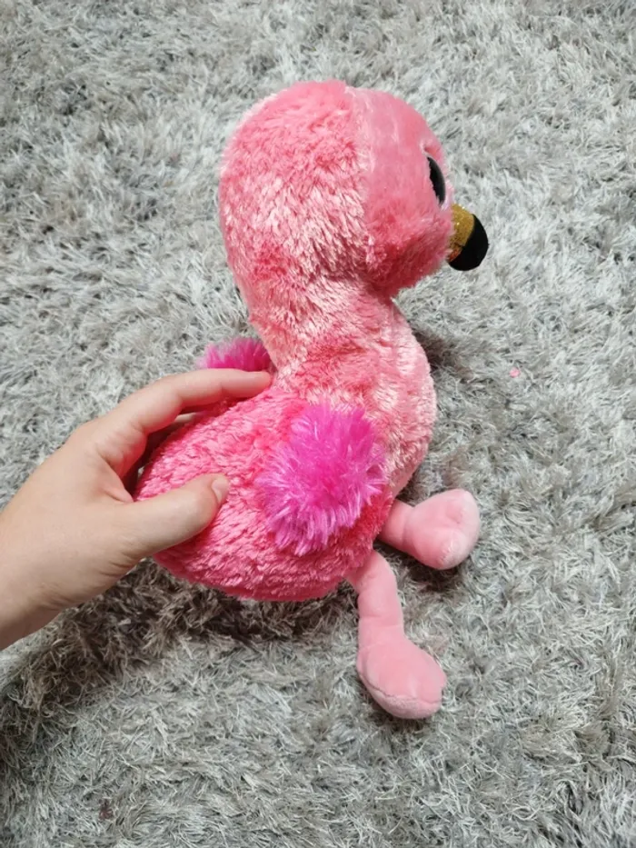Jolie grande peluche flamant rose grand yeux - photo numéro 5