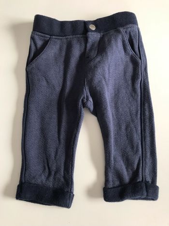 Pantalon bébé marine molletonné 6 mois