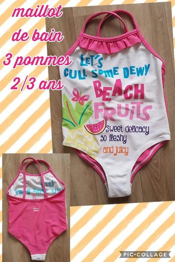 Maillot de bain 3 pommes 2/3 ans