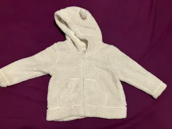 Gilet zippé capuche ourson blanc Gap