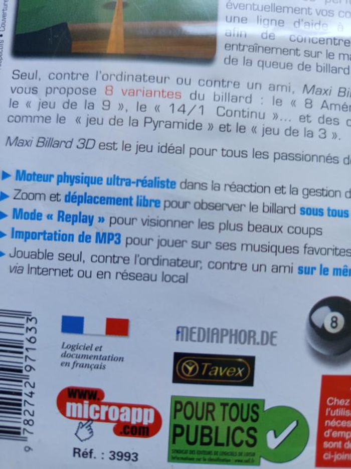 PC - Maxi billard 3D - photo numéro 4