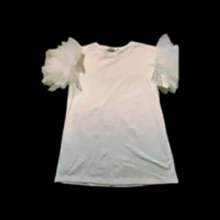 T-shirt Blanc à Manches en Tulle Volumineux - photo numéro 2
