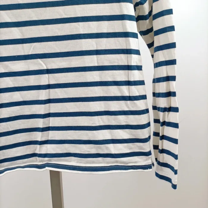 Marinière rayée bleu marine GrandVoile en coton épais col bateau T38/40 A1442 - photo numéro 6