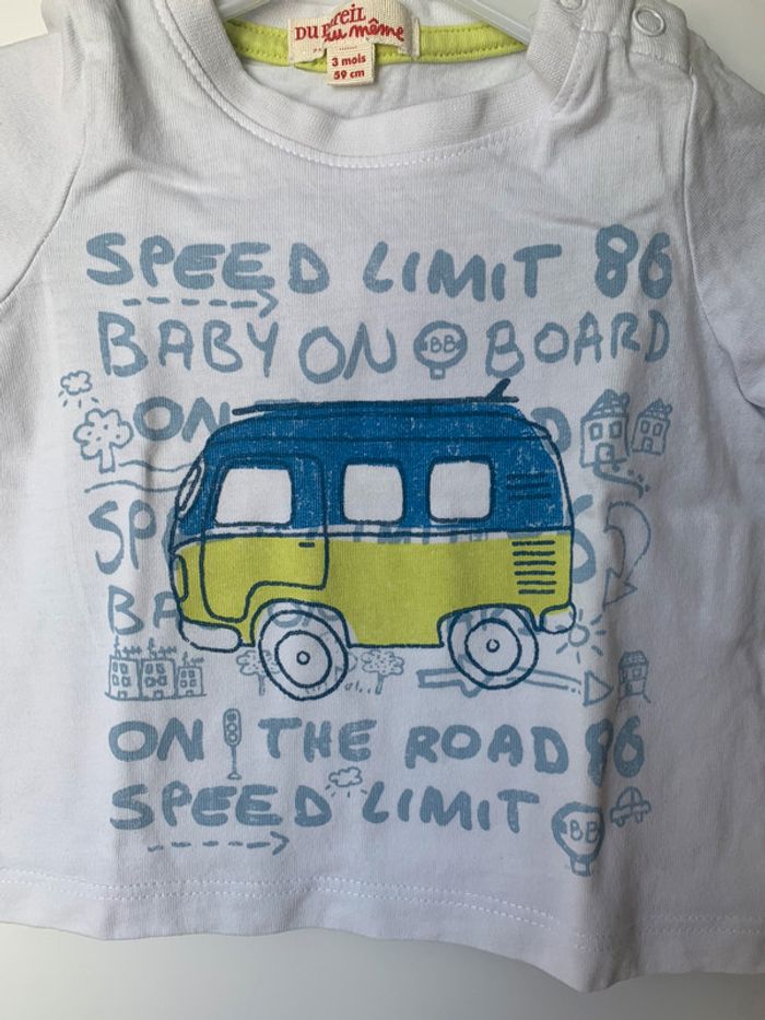 T-shirt 3 mois DPAM très bon état - photo numéro 2