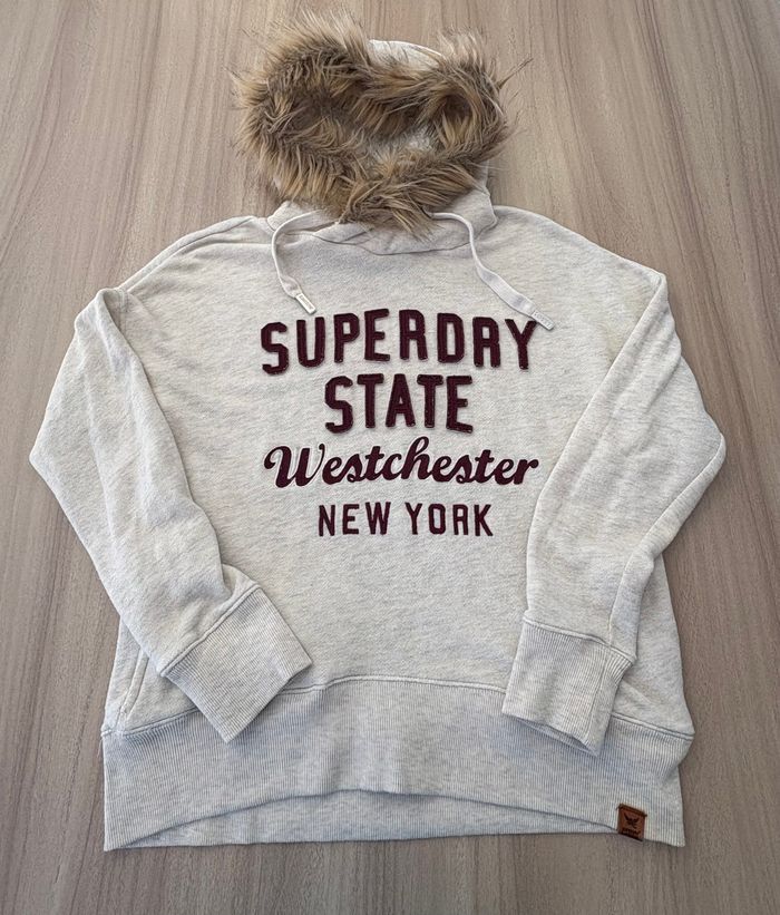 Sweat Superdry Sartorial à capuche – Couleur beige – Taille XS - photo numéro 2