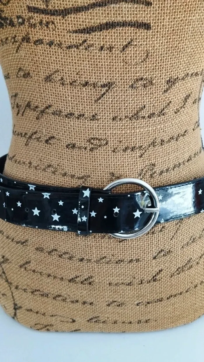 Ceinture noire étoiles blanche 90 cm - photo numéro 3