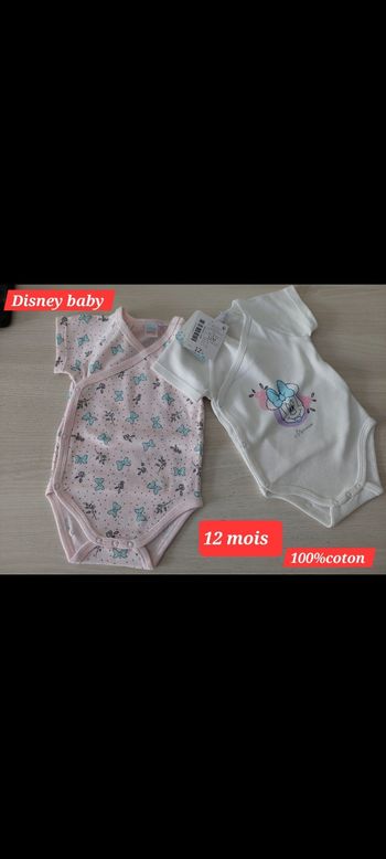 Bodys manches courtes Minnie 12mois 