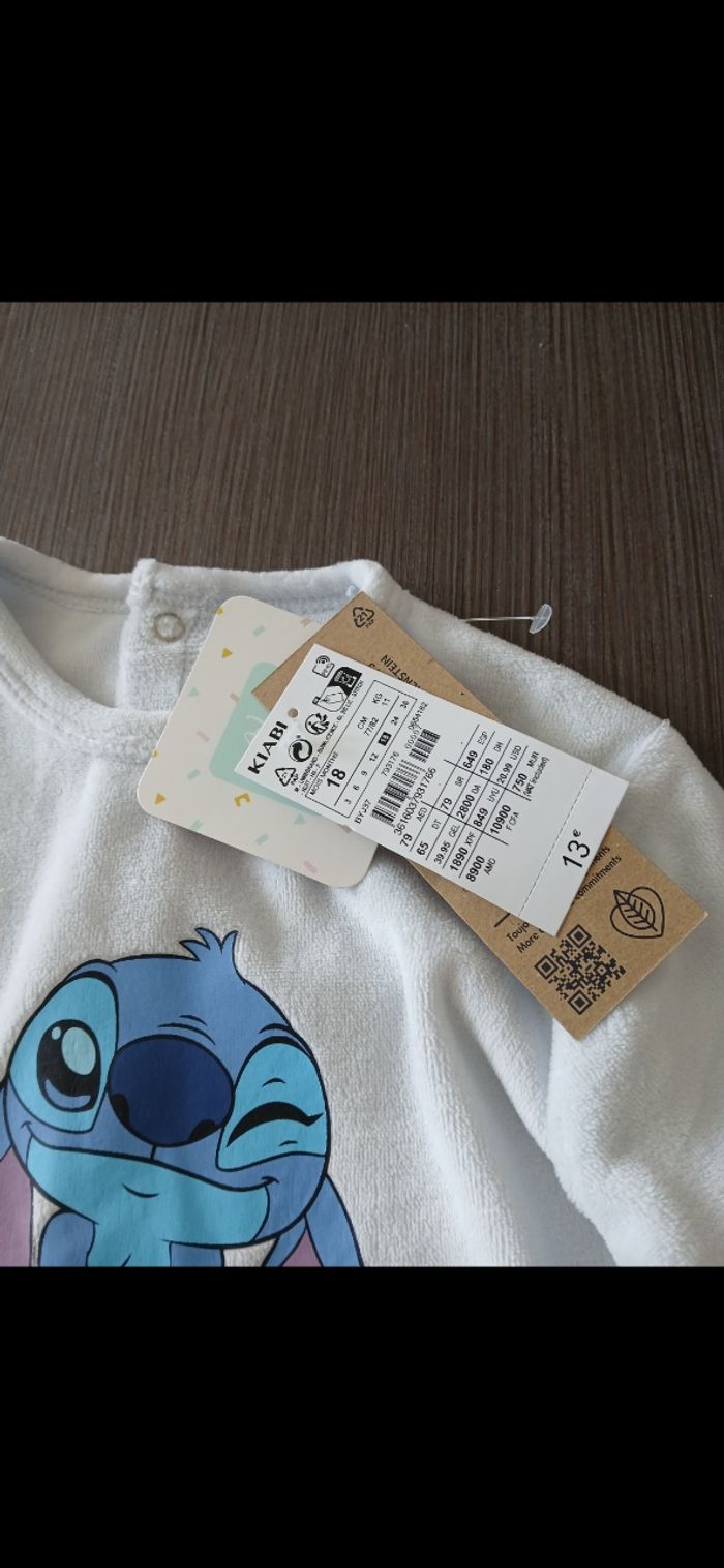 Pyjamas velours chaud disney stitch 18 mois - photo numéro 2