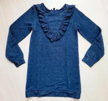 Robe fille 9/10 ans – Bleu nuit & détails pailletés