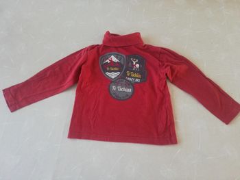 Pull col roulé rouge Gémo 5 ans neuf