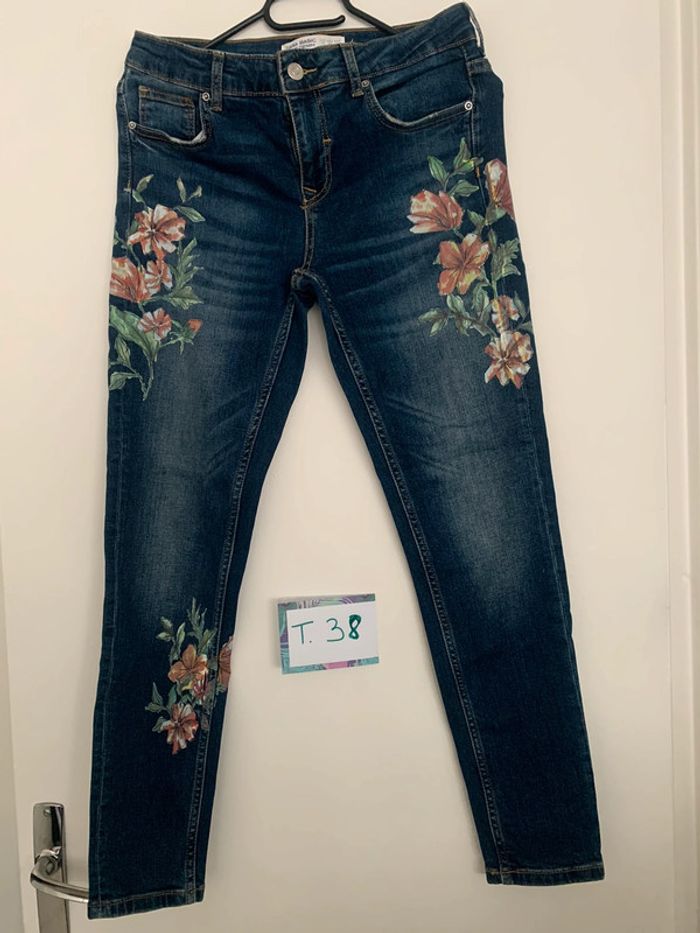 Jeans Zara fleurs