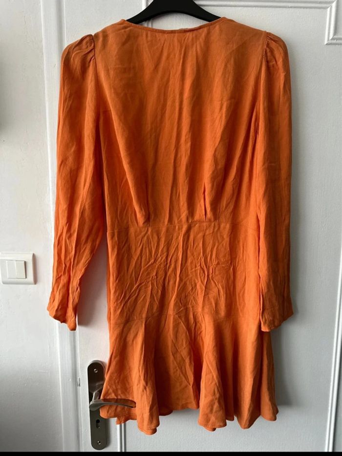 Robe courte manches longues cache-cœur orange taille L H&M - photo numéro 4