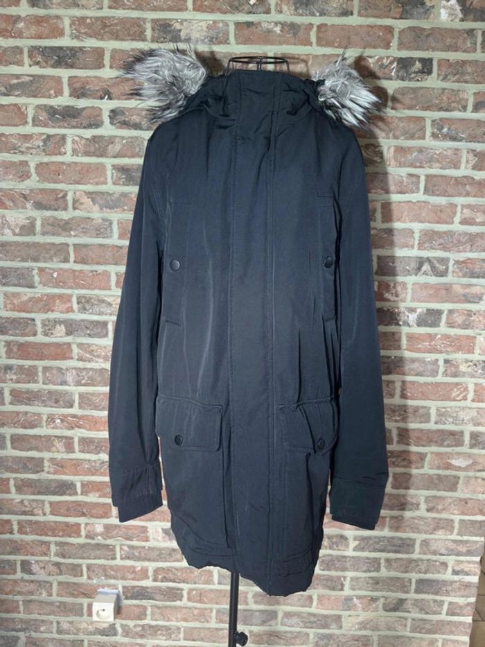 Parka noire H&M Taille S , à capuche à fourrure détachable - photo numéro 5
