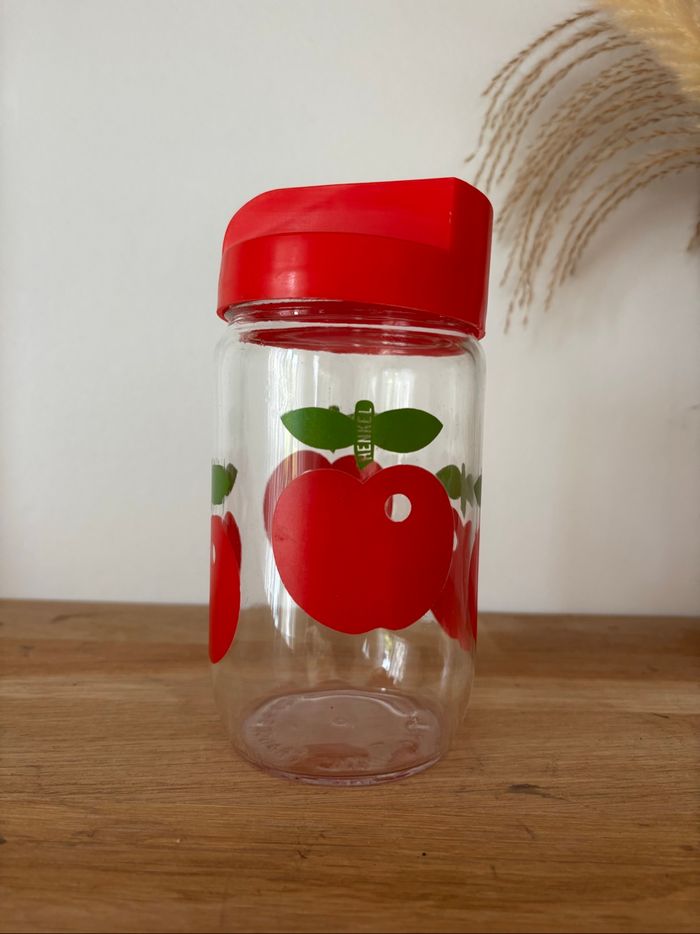 Vintage pot bocal Henkel pommes rouges - photo numéro 2