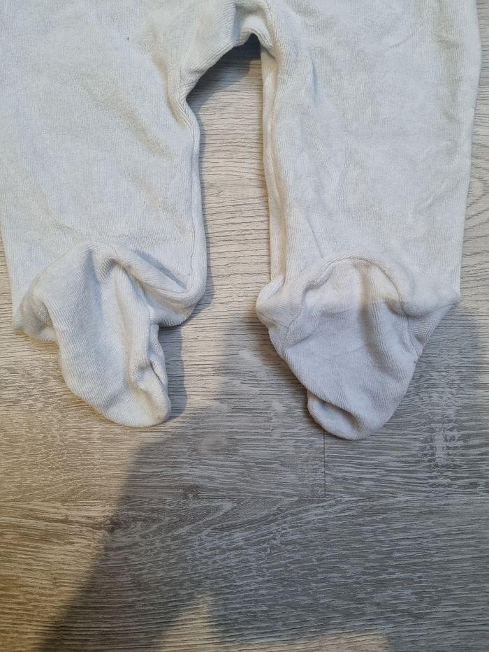 ​Pyjama Bébé 6 Mois Aubisou Velours Bleu Clair "Lapin en Hiver"  Tres Bonne Etat - photo numéro 3