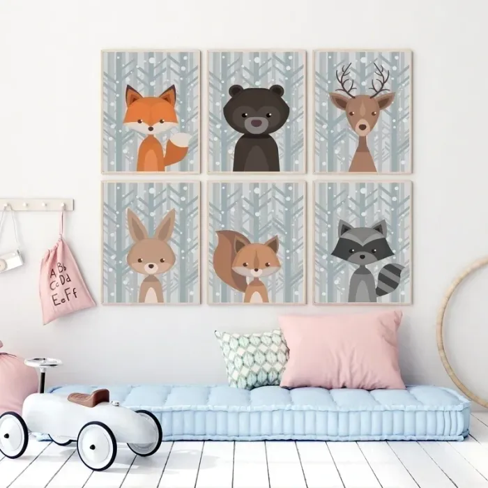 Affiches “Animaux de la forêt” pour chambre enfant - photo numéro 3