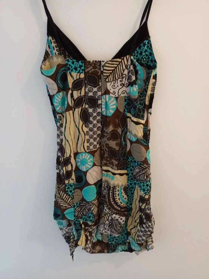 Robe bleu marron beige t42 - photo numéro 6