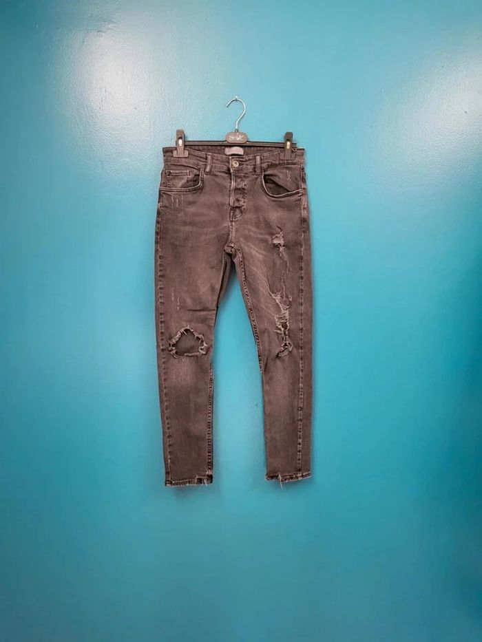 Zara Man jean slim noir déchiré * taille 38 *