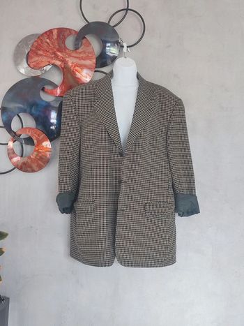 Blazer oversize vintage à carreaux Pierre Cardin