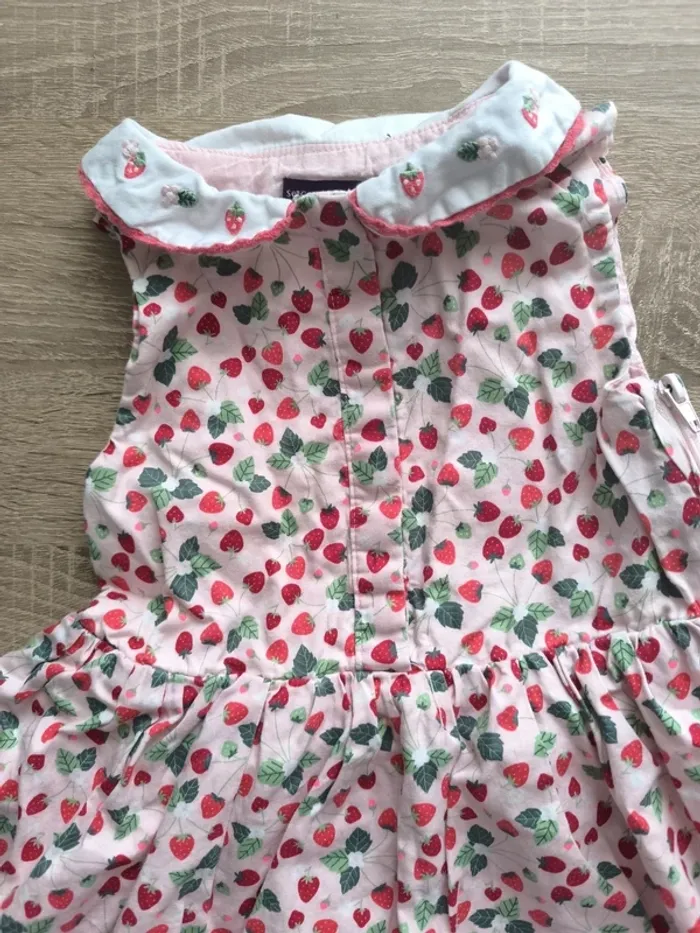 Robe thème fraise col sergent major 4 ans - photo numéro 2