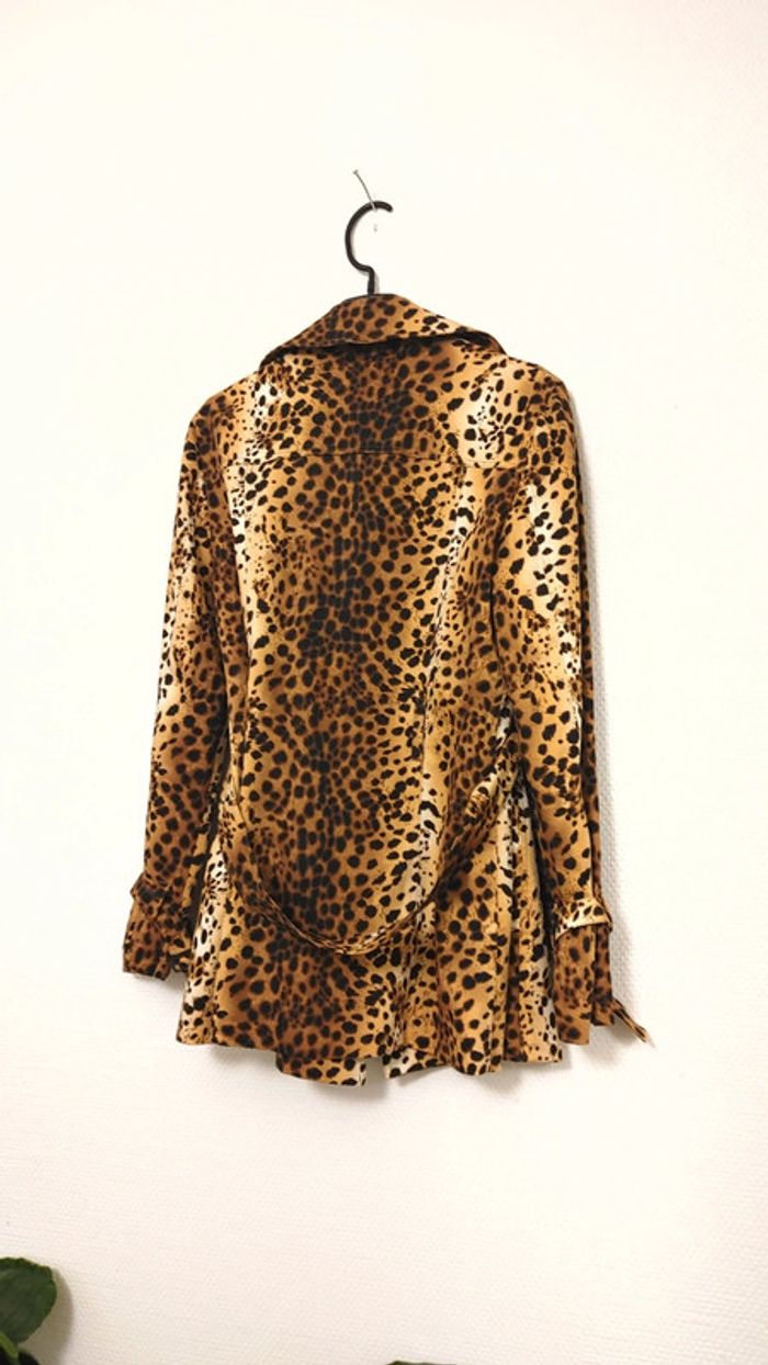 Magnifique trench imprimer le léopard sauvage a - photo numéro 3