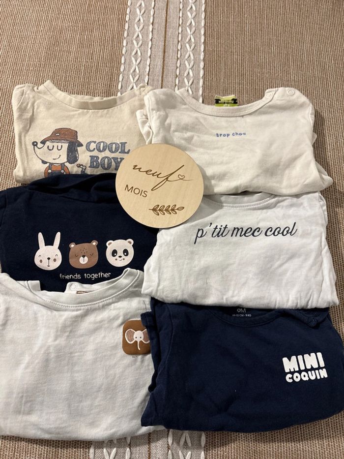 Lot de 6 manches longues (taille 9mois)