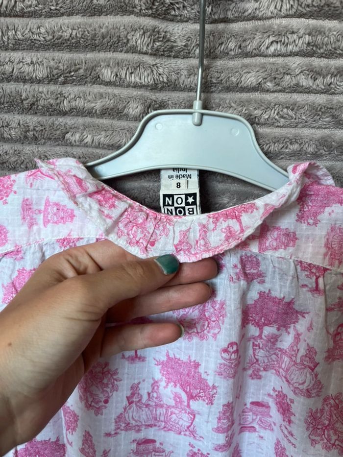 Blouse rose toile de Jouy - Bonton - 8 ans - photo numéro 5