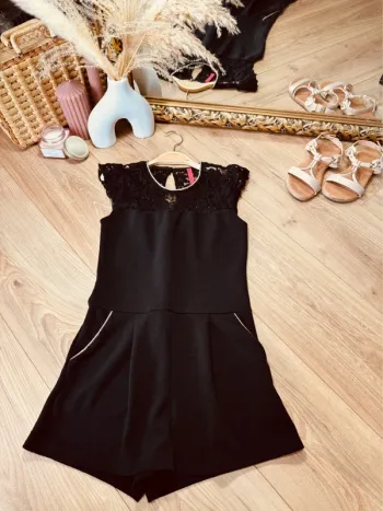 Taille 14 ans Combishort fille FPC noir et doré * dentelle * 🌺