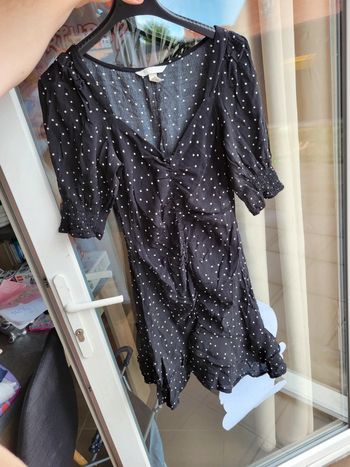 Robe froncée à pois