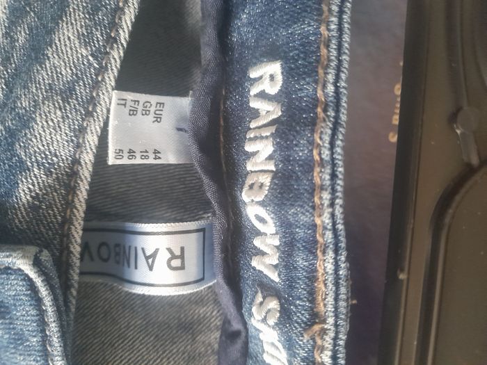Jeans bleu brodé, marque Rainbow, taille 46 - photo numéro 4