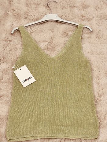 Débardeur pailleté vert Aqua T.U