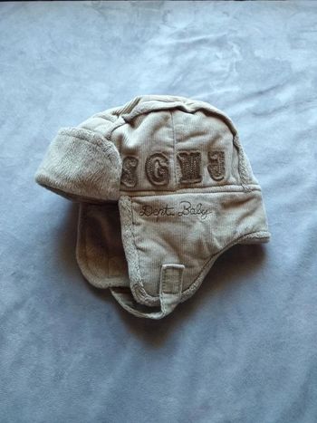 Bonnet chaud doublé avec attache scratch Garçon 6/12 mois Depart Baby Sergent Major 45/47