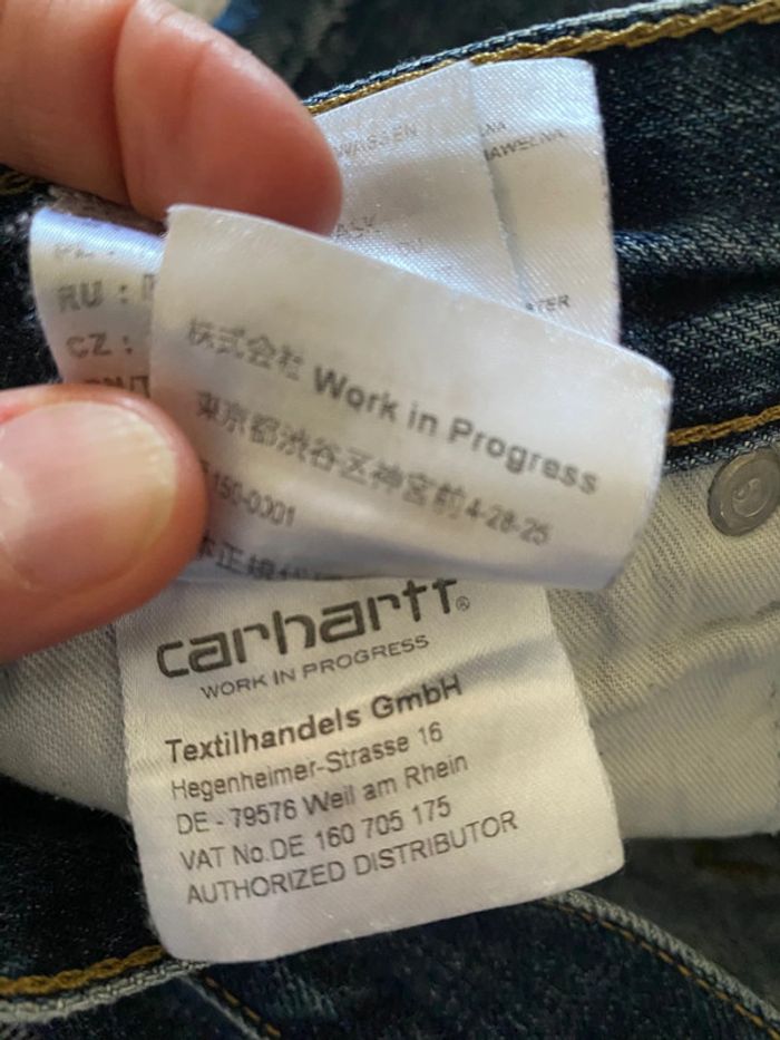 Bermuda short Carhartt en jeans bleu taille 36 / 38 - photo numéro 11