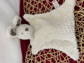Doudou Plat Lapin Nicotoy Beige/Crème/Écru blanc cassé