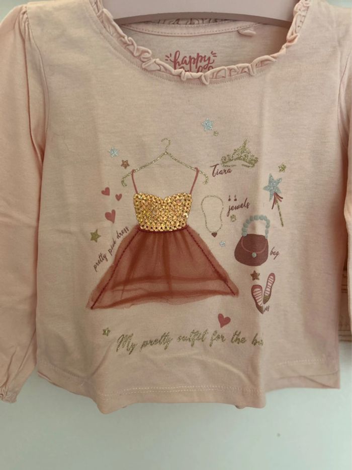 T-shirt manches longues fille 36 mois - photo numéro 2