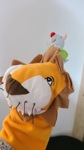 Marionnette lion et sa souris Ikéa 30 cm -