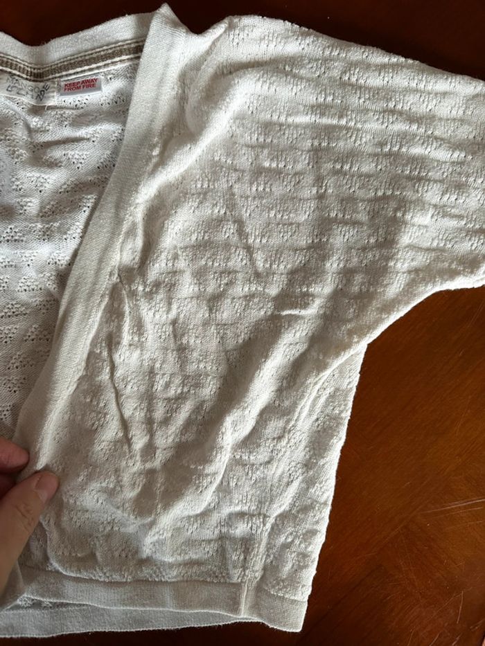 Boléro ajouré blanc crème mango - photo numéro 2