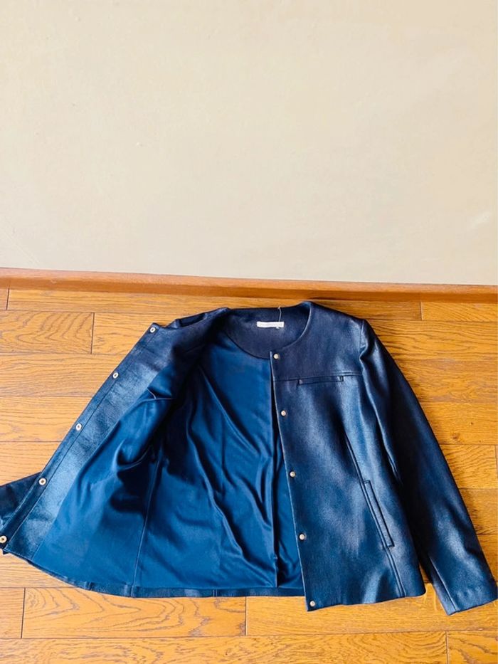 Sublime veste perfecto neuve armand thierry bleu marine taille 42 - photo numéro 8