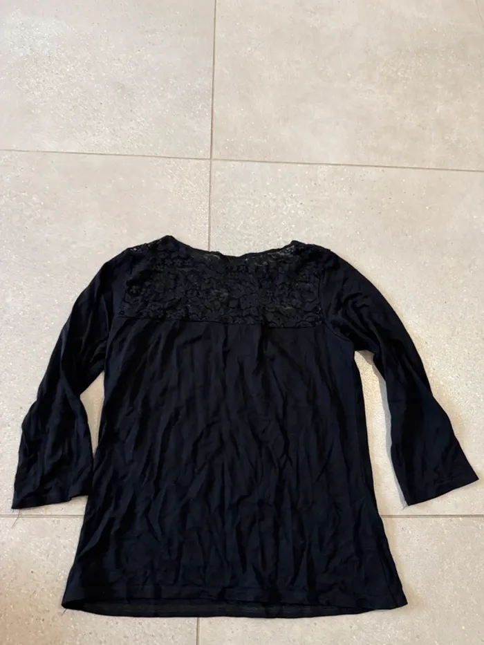 Haut noir Mielo Moda Paris, très bon état, taille M - photo numéro 3