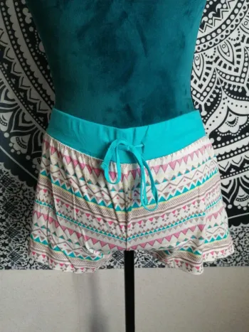 Short de pyjama beige à motifs aztèques élastique à la taille lien à nouer / melissa brown / (38-40)