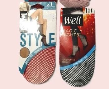  lot de 2 paires de socquettes résilles serrées taille 35/41