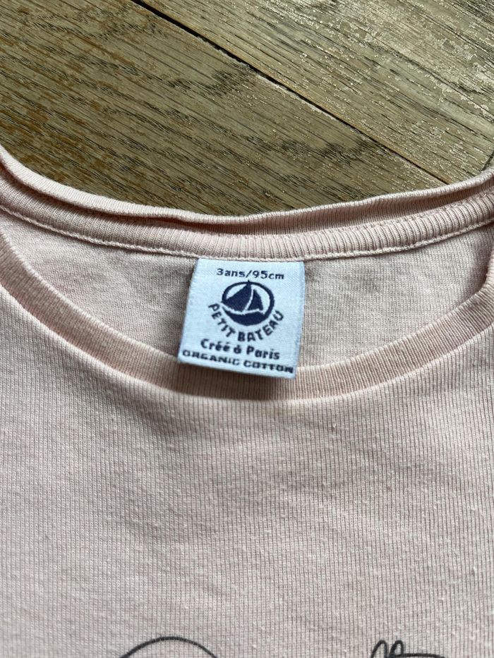 Tee-shirt rose Petit Bateau 3 ans - photo numéro 3