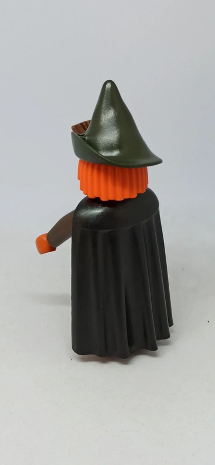 Femme sorcière avec cape noire et balai marron playmobil - photo numéro 3