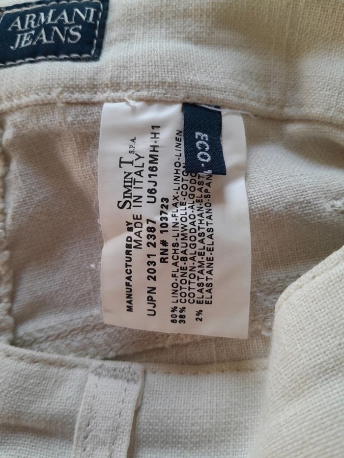 Pantalon lin coton Armani Comfort taille 30 - photo numéro 5