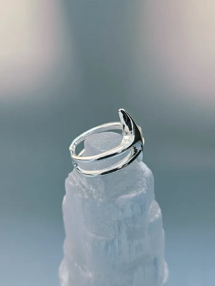 Bague Ouverte Punk Argentée Forme Organique à Pointes - photo numéro 3